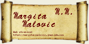 Margita Malović vizit kartica